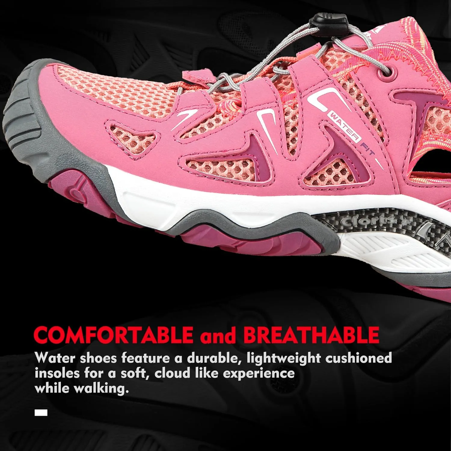 Clorts Women's Water Shoe Athletic Lightweight Kayaking Hiking Walking Sneaker 3H027