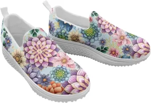 Women Platform Loafers Sneaker Wedge Rocking Shoes Ladies Lightweight Jogging Hiking Sneakers